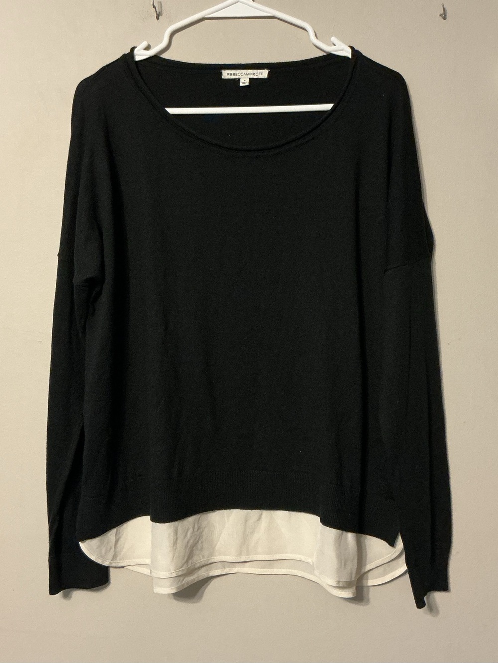 Rebecca Minkoff Black Oversized Sweater W/ Sheer Hem